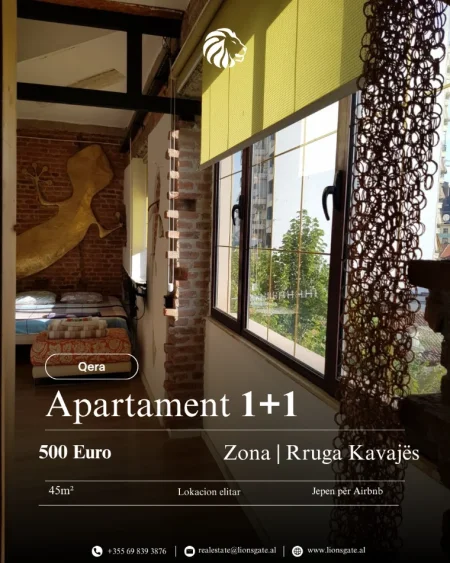 Tirane, jap me qera apartament 1+1 , 40 m² 500 € 