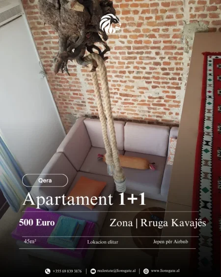 Tirane, jap me qera apartament 1+1 , 40 m² 500 € 
