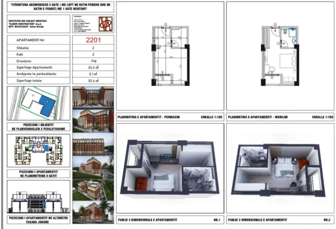 Durres, shitet garsonier 1+1 Kati 2, 36 m² 42.000 € (Golem)