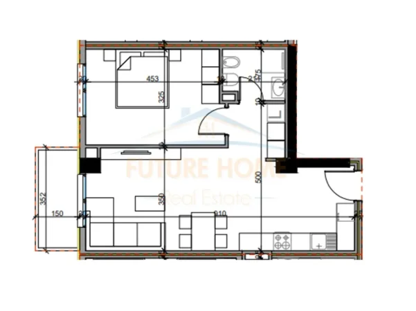 Tirane, shitet apartament 1+1 Kati 3, 77 m² 92.400 € ("Aluna Residence", Paskuqan)