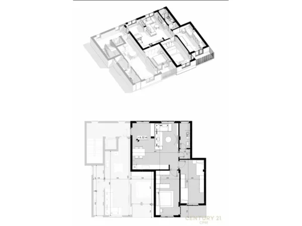 Tirane, shitet apartament 2+1+Aneks+Ballkon Kati 2, 110 m² 220.000 € 