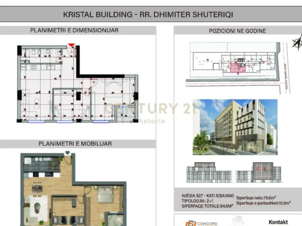 Tirane, shes apartament 2+1+Aneks+Ballkon Kati 5, 95 m² 264.880 € (Kristal Building)