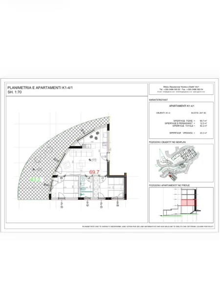 Shitet apartament 2+1+Aneks+Ballkon+ verande+ obor 125 m² 190.000 €