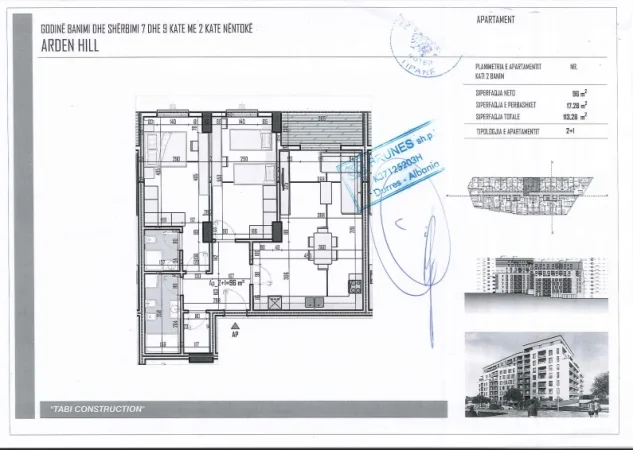 Tirane, shitet apartament 2+1+Aneks+Ballkon Kati 2, 113 m² 113.280 € (rruga Mehmet Ali Pasha)