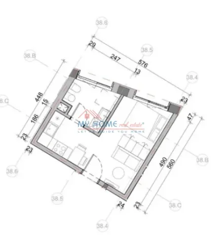 Tirane, shitet garsonier 1+1+Ballkon Kati 6, 30 m² 69.000 € (Ali Demi)