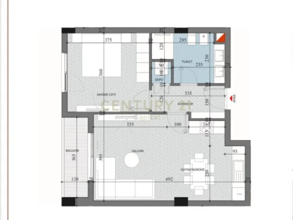 Tirane, shitet apartament 1+1 Kati 2, 73 m² 87.500 € 