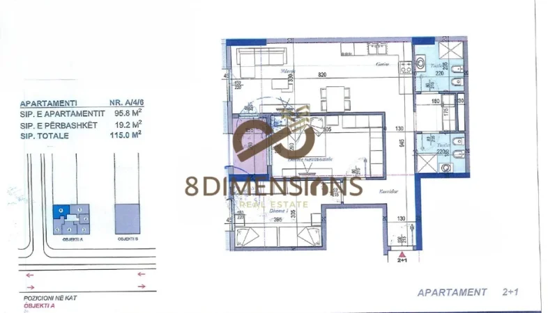 Tirane, shitet apartament 2+1+Ballkon Kati 4, 115 m² 149.500 € (29 nentori laprake)