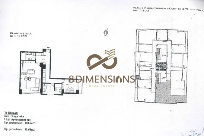 Vlore, shitet apartament 2+1+Ballkon Kati 3, 124 m² 273.416 € (vlore)