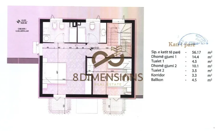 Korce, shitet Vile 4+1+Ballkon Kati 0, 220 m² 355.960 € (mali i thate)