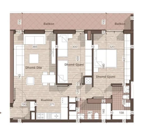 Tirane, shitet apartament 2+1 Kati 8, 109 m² 145.800 € 
