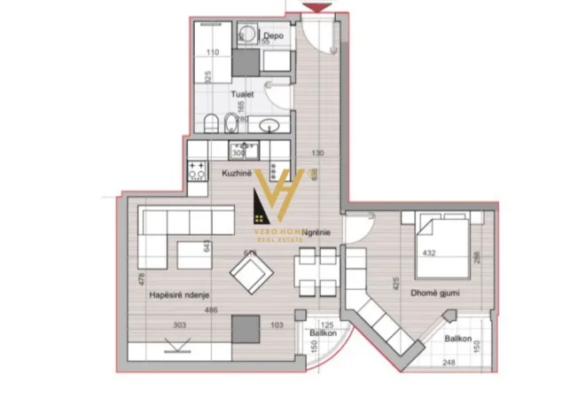 Tirane, shitet apartament 1+1+Ballkon Kati 14, 101 m² 232.000 € (HORA VERTIKALE, MUHAMET GJOLLESHA)