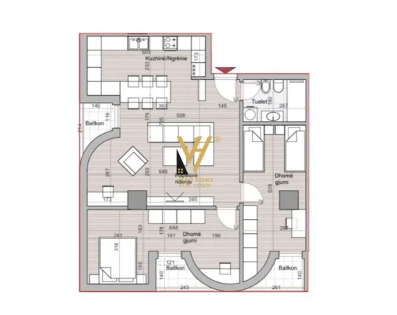 Tirane, shitet apartament 2+1+Ballkon Kati 19, 127 m² 294.000 € (HORA VERTIKALE, MUHAMET GJOLLESHA)