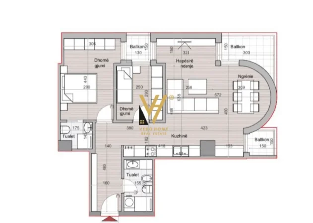 Tirane, shitet apartament 2+1+Ballkon Kati 19, 115 m² 266.000 € (HORA VERTIKALE, MUHAMET GJOLLESHA)