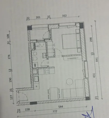 Tirane, shitet apartament 1+1 Kati 6, 99000 € (Rezidenca Kadiu)