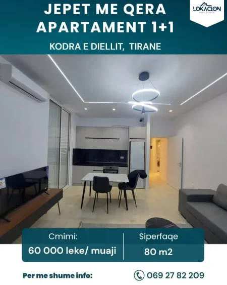 Tirane, jepet me qera apartament 1+1 Kati 0, 74 m² 620 € (kodra e diellit)