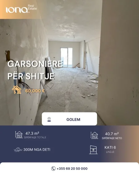 Golem, shitet garsonier 1+1 Kati 6, 47 m² 60.000 € (Golem)