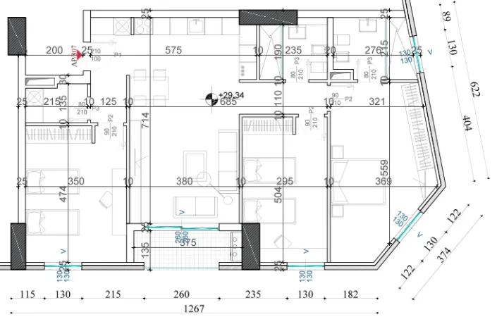 Tirane, shitet apartament 3+1+Aneks+Ballkon Kati 8, 148 m² 266.400 € (Rruga Gjergj Legisi)