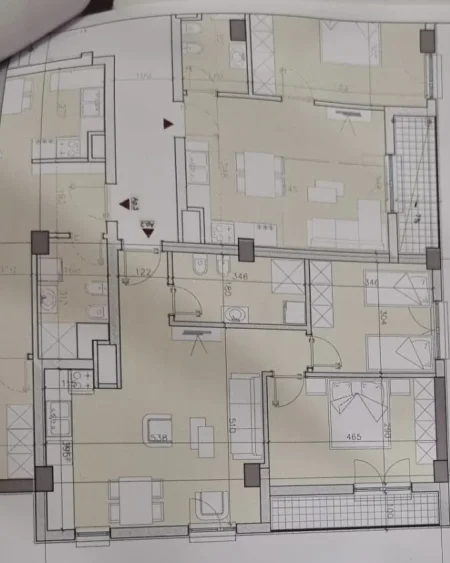 Tirane, shitet apartament 2+1+Ballkon Kati 7, 87 m² 140.000 €