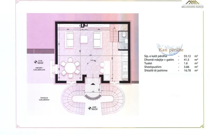 Korce, jepet me qera Vile 3 Katshe , 481 m² 355.960 € (Vila Belvedere tek mali I thate)