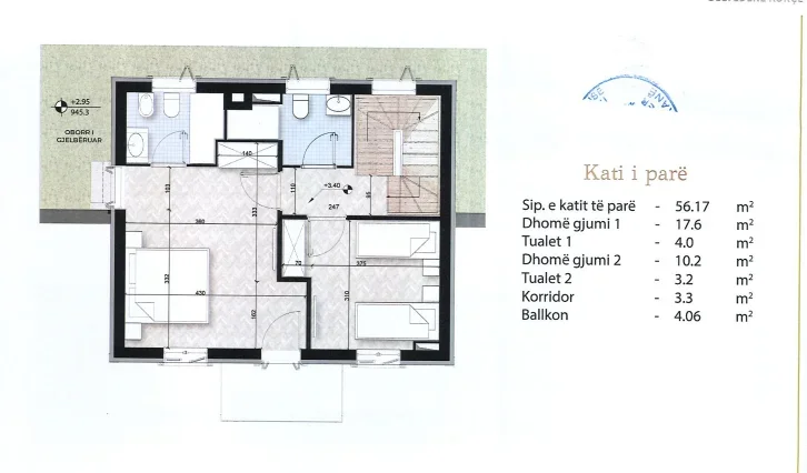 Korce, shitet Vile 2 Katshe Kati 0, 443 m² 314.602 € (Bulevardi Rilindasit)
