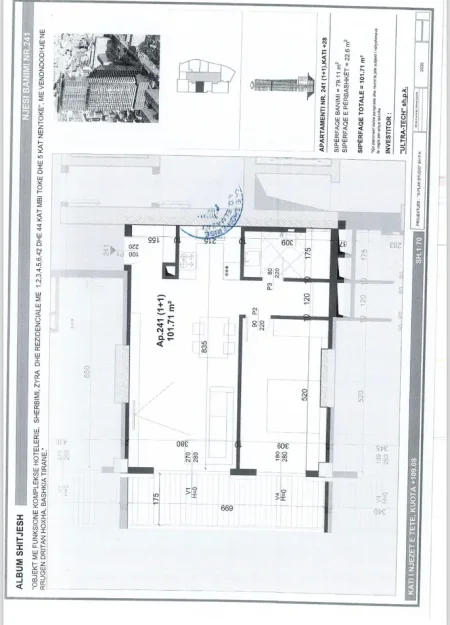 Tirane, shitet apartament 1+1 Kati 28, 101 m² 274.617 € (LAPRAKE)