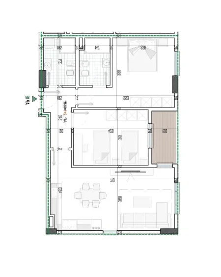 Tirane, shitet apartament 2+1 Kati 2, 100 m² 114.000 € (Paskuqan)