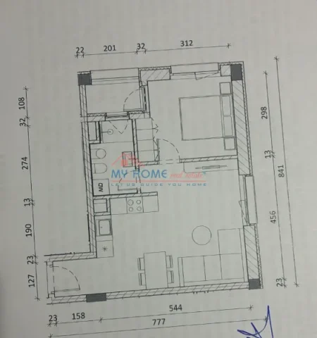 Tirane, shitet apartament 1+1+Ballkon Kati 6, 60 m² 99.000 € (Ali Demi, Rezidenca Kadiu)