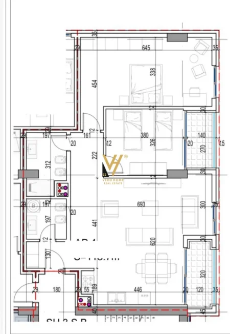 Vlore, shitet apartament 2+1+Ballkon Kati 4, 134 m² 377.000 € (LUNGOMARE)