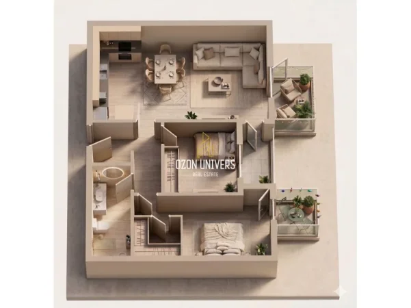 Tirane, shitet apartament 2+1+Ballkon , 99 m² 158.656 € (Mei's Garden Residence, Fusha e Aviacionit)