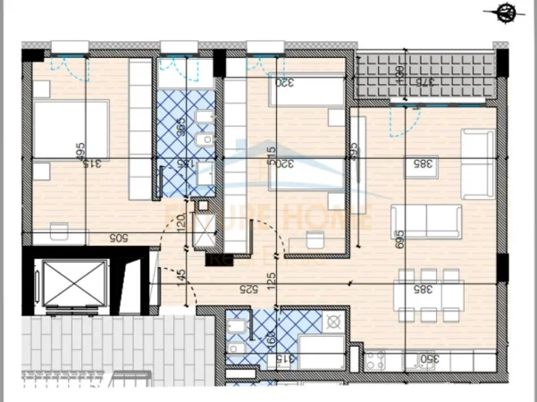 Tirane, shitet apartament 2+1 Kati 9, 110 m² 210.200 € (Trio Towera,Dom Bosko)