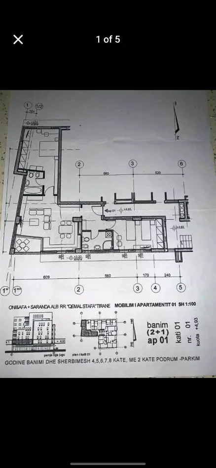 Tirane, shitet apartament 2+1 Kati 2, 113 m² 270.000 € (Pazari i Ri)