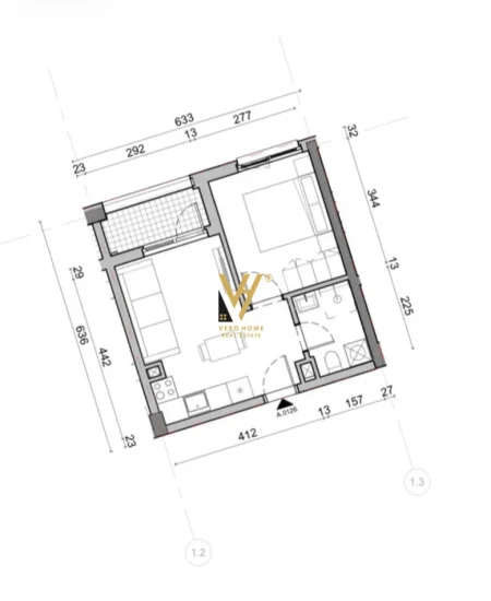Tirane, jepet me qera apartament 1+1 Kati 2, 50 m² 420 € (FRESKU)