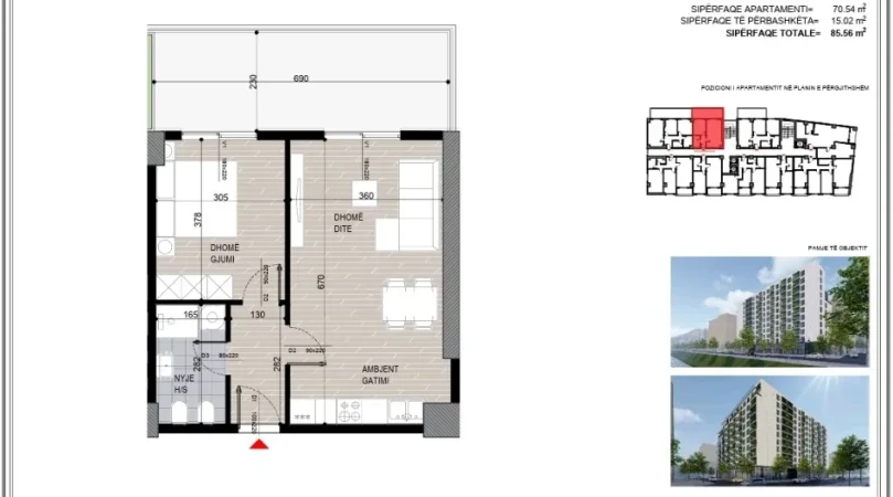 Tirane, shitet apartament 1+1 , 86 m² 136.900 € (FUSHA AVIACIONIT)