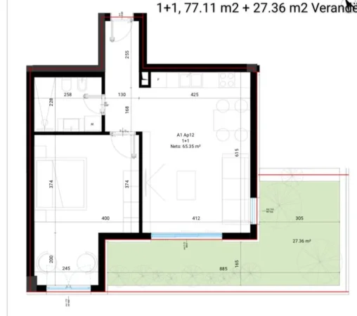 Vlore, shitet apartament 1+1 Kati 2, 77 m² 254.000 € (Drimadhe)