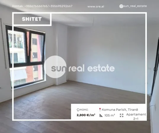 Tirane, shitet apartament 2+1+Ballkon Kati 4, 105 m² 294.000 € (KOMUNA PARISIT)