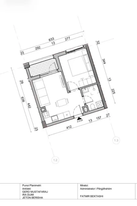 Tirane, jepet me qera apartament 1+1+Ballkon Kati 3, 43 m² 410 € (rezidenca oxa)