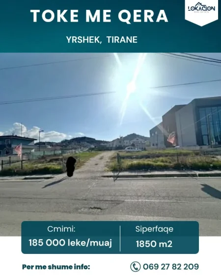Tirane, jepet me qera toke , 1.850 m² (yrshek)
