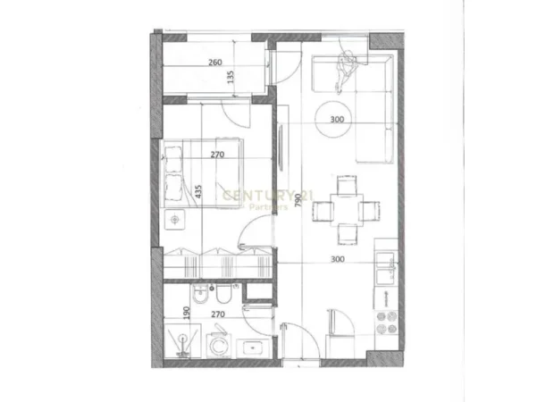 Tirane, shitet apartament 1+1 Kati 6, 59 m² 49.930 € 
