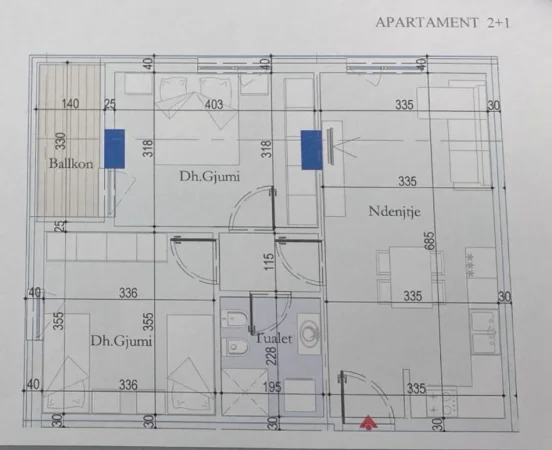 Tirane, shitet apartament 2+1+Ballkon , 82 m² 107.000 € (Ish Dogana, Tirana Entry 2)