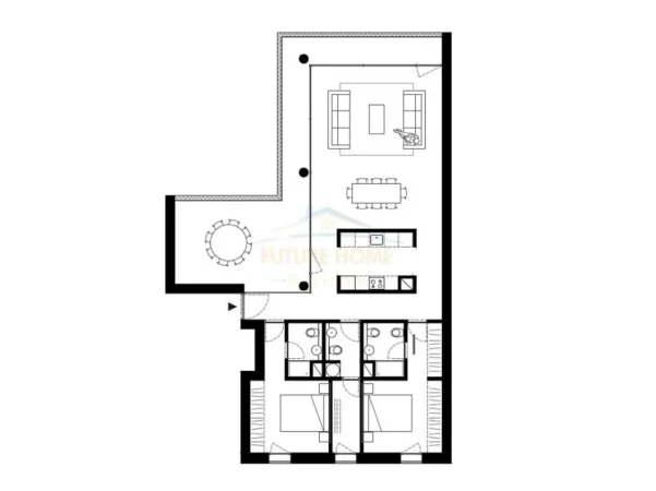 Tirane, shitet apartament 2+1+Ballkon Kati 4, 169 m² (“By Long Hill Residences”, Mjull-Bathore, Tiranë)