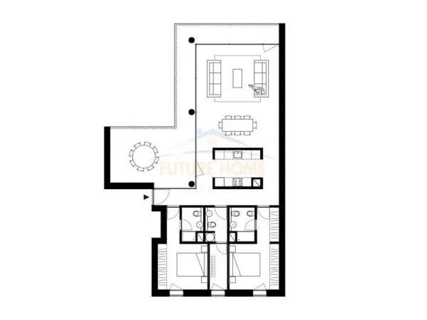 Tirane, shitet apartament 2+1+Ballkon Kati 0, 169 m² (“By Long Hill Residences”, Mjull-Bathore, Tiranë)