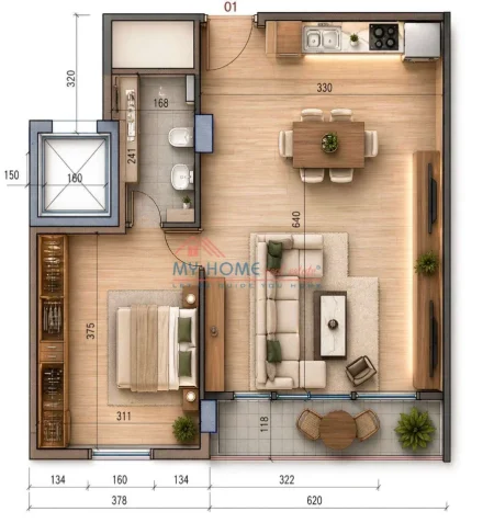 Tirane, shitet apartament 1+1+Ballkon Kati 2, 56 m² 59.000 € (Lake Side Residence)