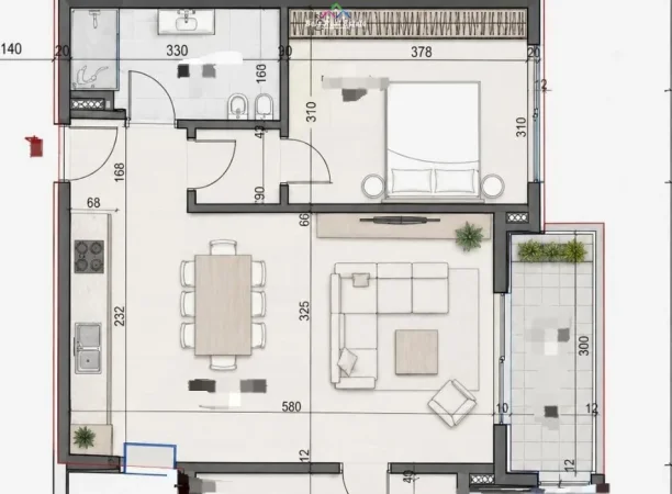 Tirane, shes apartament 1+1 Kati 1, 62 m² 59.300 € (Paskuqan)