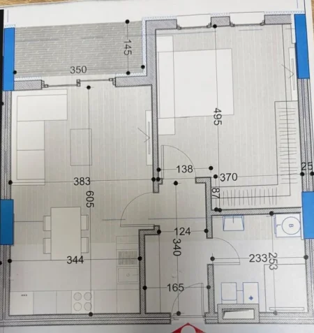Shqiperi, shitet apartament 1+1 Kati 6, 74 m² 77.800 € (Paskuqan)