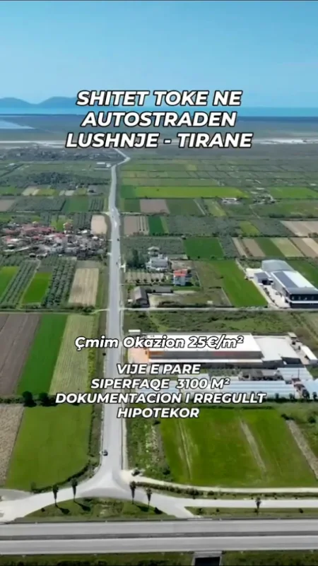 Lushnje, shitet toke , 3.150 m² 80.000 € 