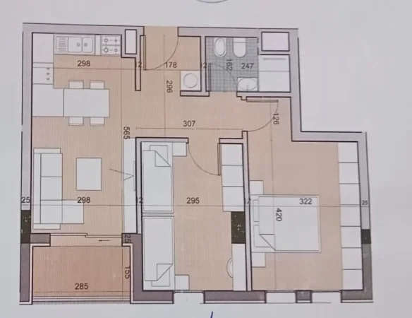 Tirane, shitet apartament 2+1+Ballkon Kati 2, 80 m² 100.000 € (Univers City)