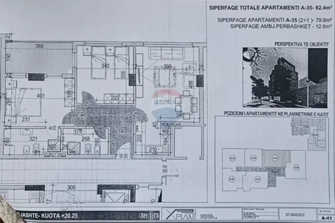 Tirane, shitet apartament 2+1 Kati 6, (prane kompleksit molla)