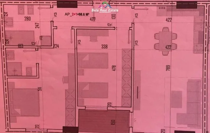 Tirane, shes apartament 2+1 Kati 2, 115 m² 145.000 € (Rruga Azem Galica)