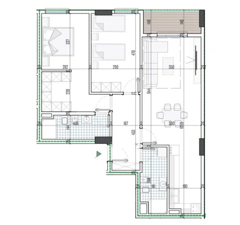 Tirane, shitet apartament 2+1+Ballkon , 113 m² 132.000 € (Paion Residence, Paskuqan)
