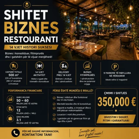 Tirane, shes bar-resorant Kati 0, 500 m² 350.000 € 